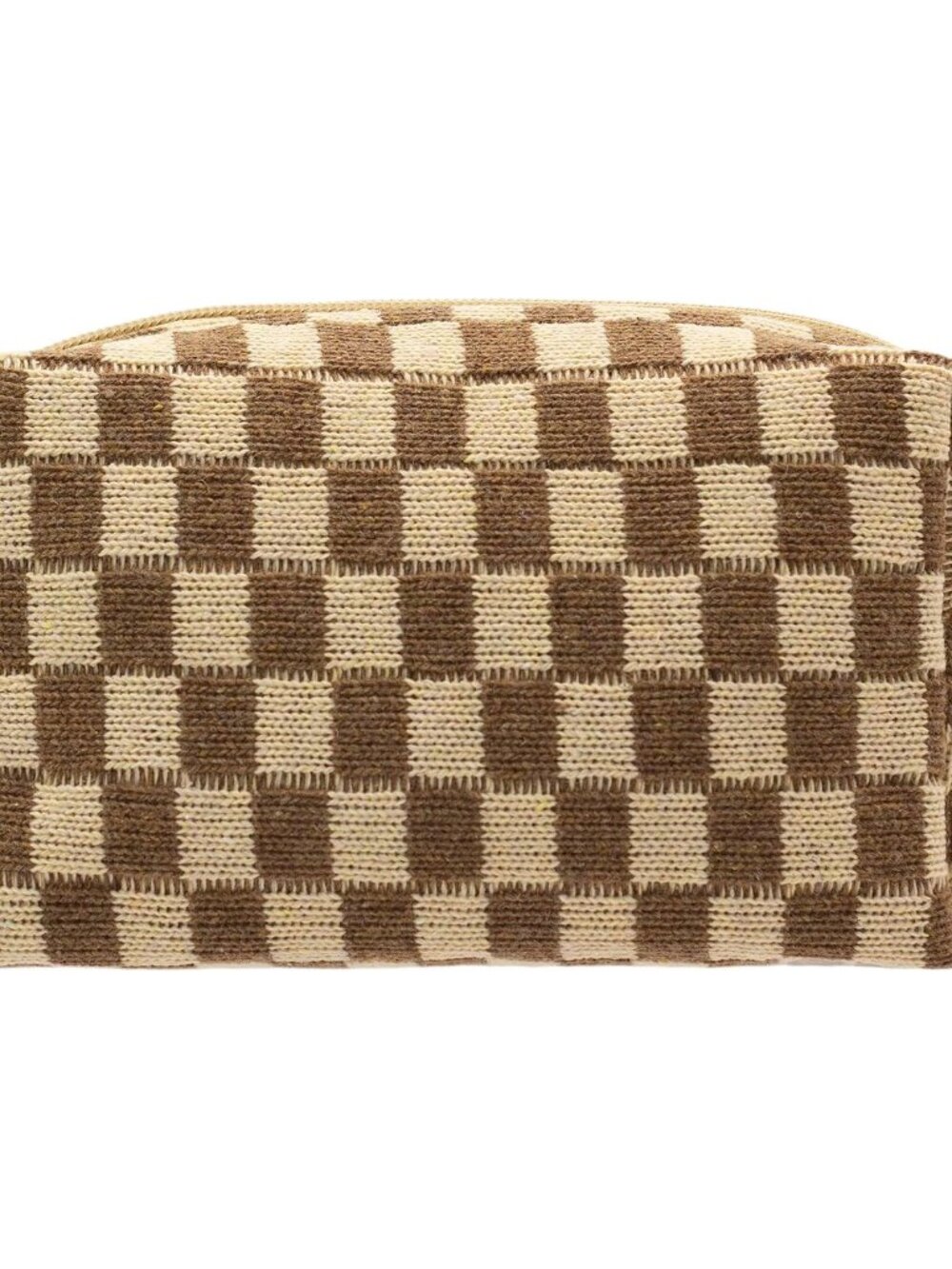 Checkered Makeup Bag for Purse Portable Zipper Make Up Pouch Small Cosmetic Case